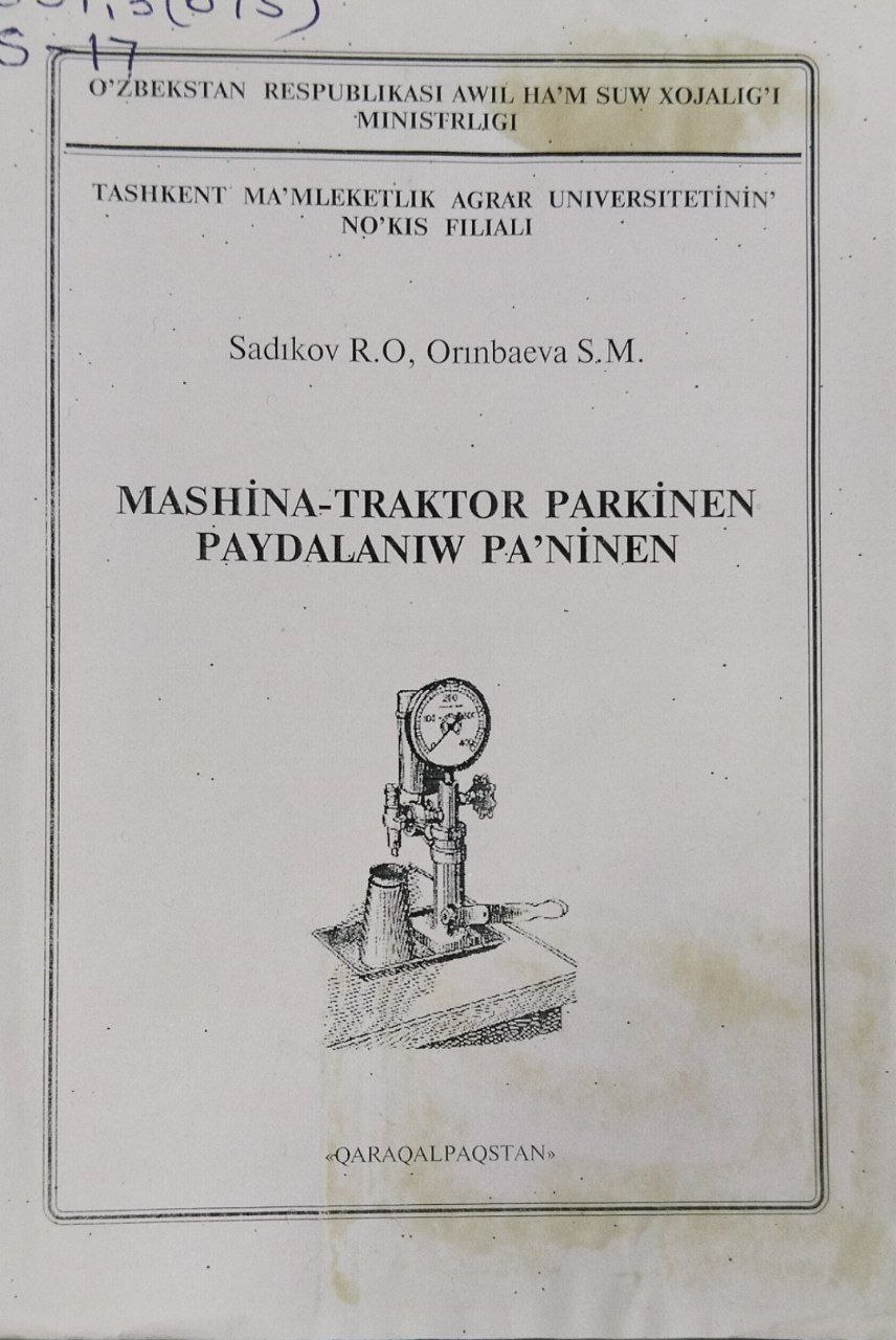 Mashina-traktor parkinen paydalaniw pa`ninen