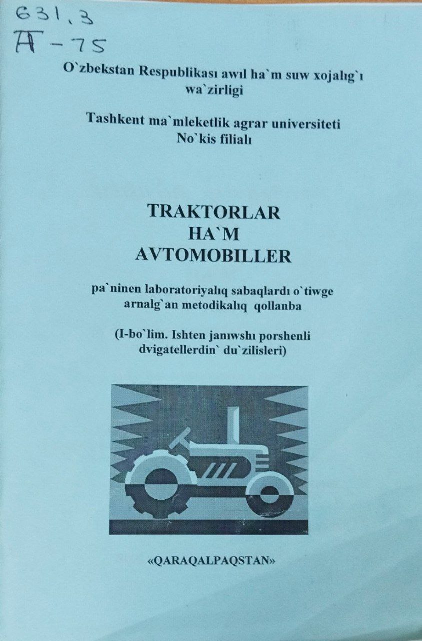Traktorlar ha`m avtomobiller