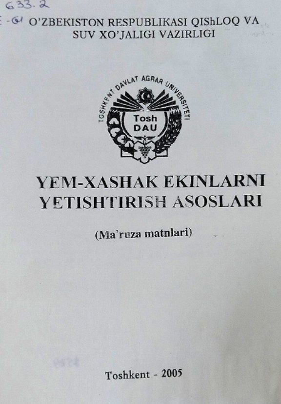 Yem-xashak ekinlarni yetishtirish asoslari