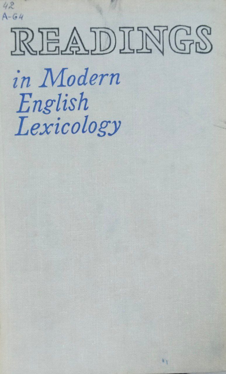 Английская лексикология в выдержках и извлечениях