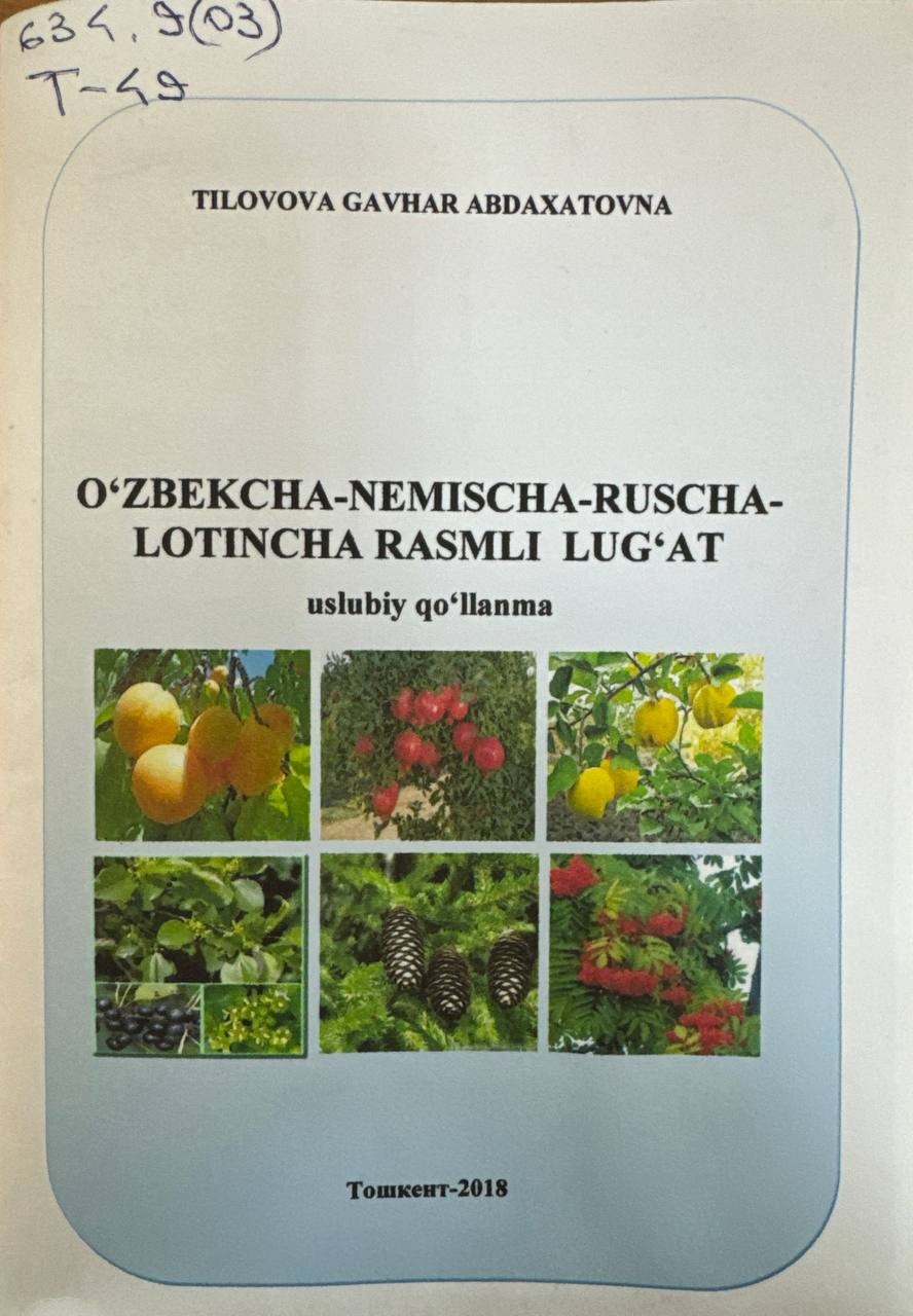O`zbekcha-nemischa-ruscha-lotincha rasmli lug`at