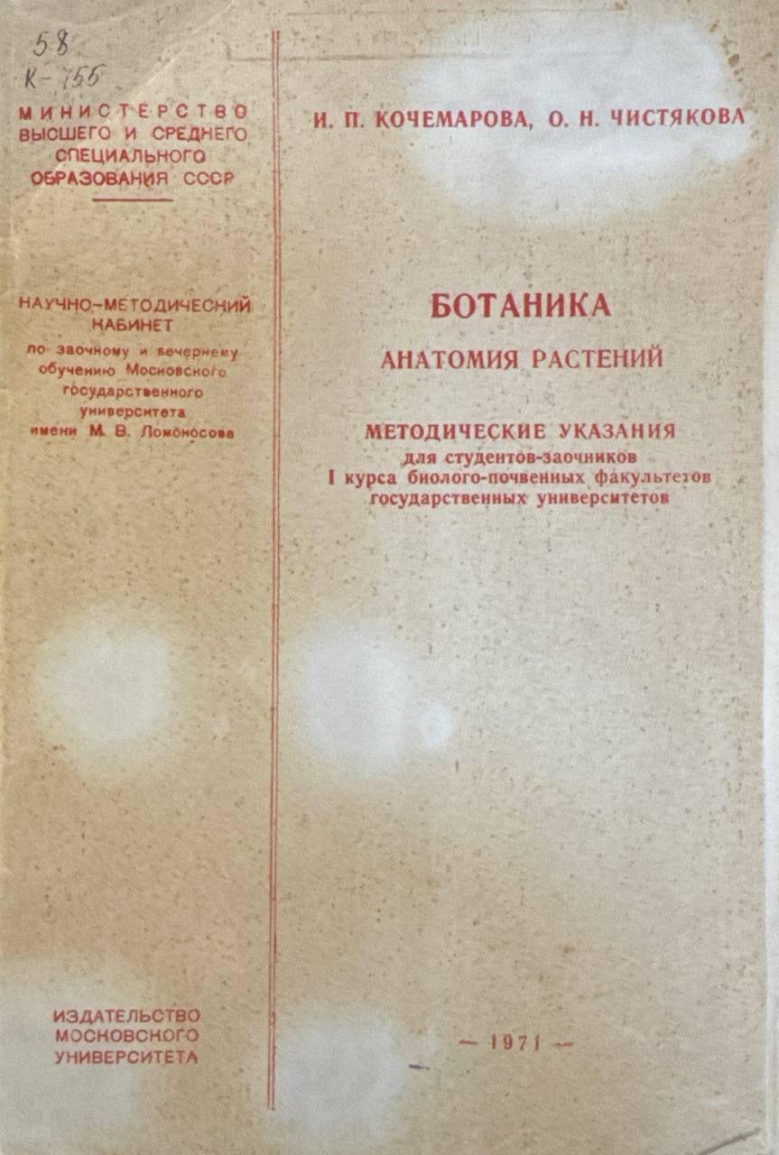 Ботаника. Анатомия растений