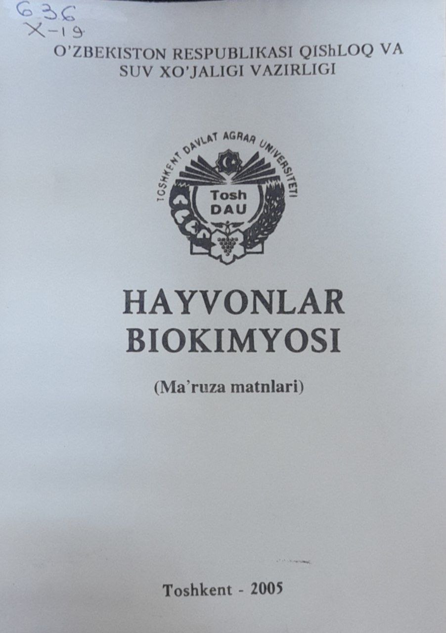 Hayvonlar biokimyosi