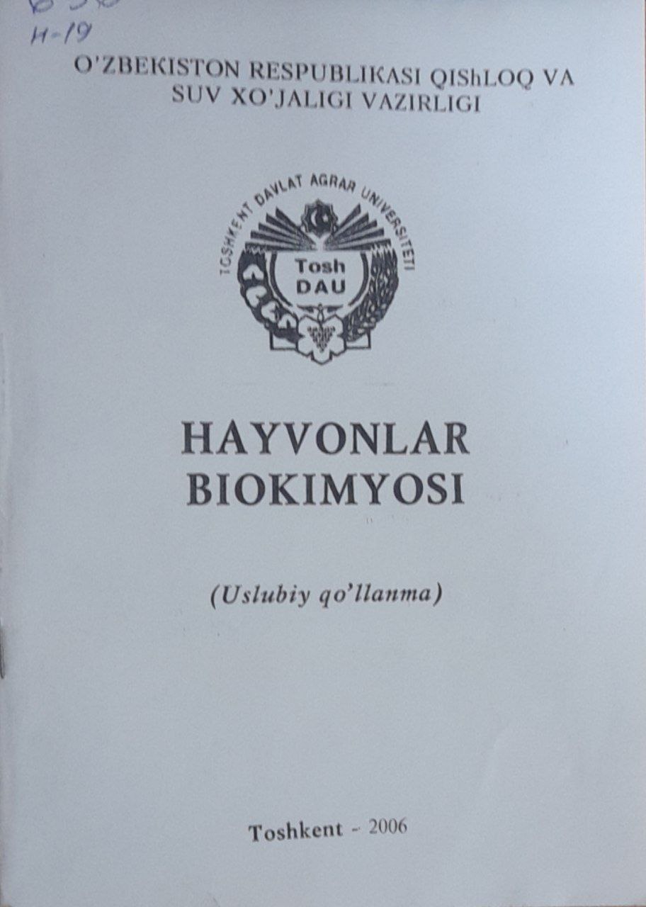 Hayvonlar biokimyosi