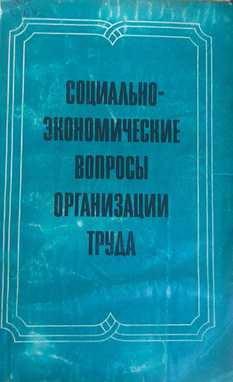 Социально-экономические вопросы организации труда