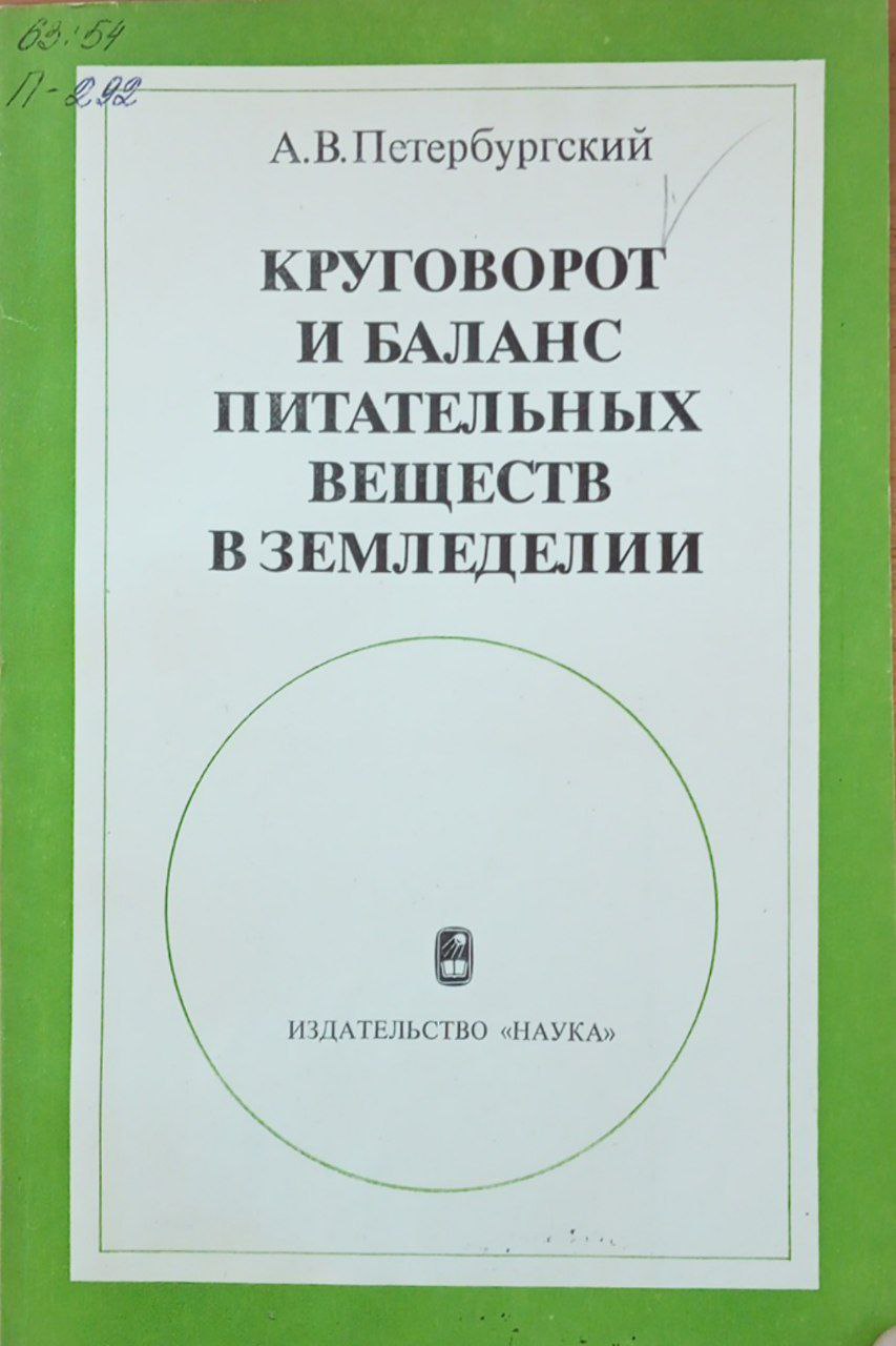 Круговорот и баланс питательных веществ в земледелии