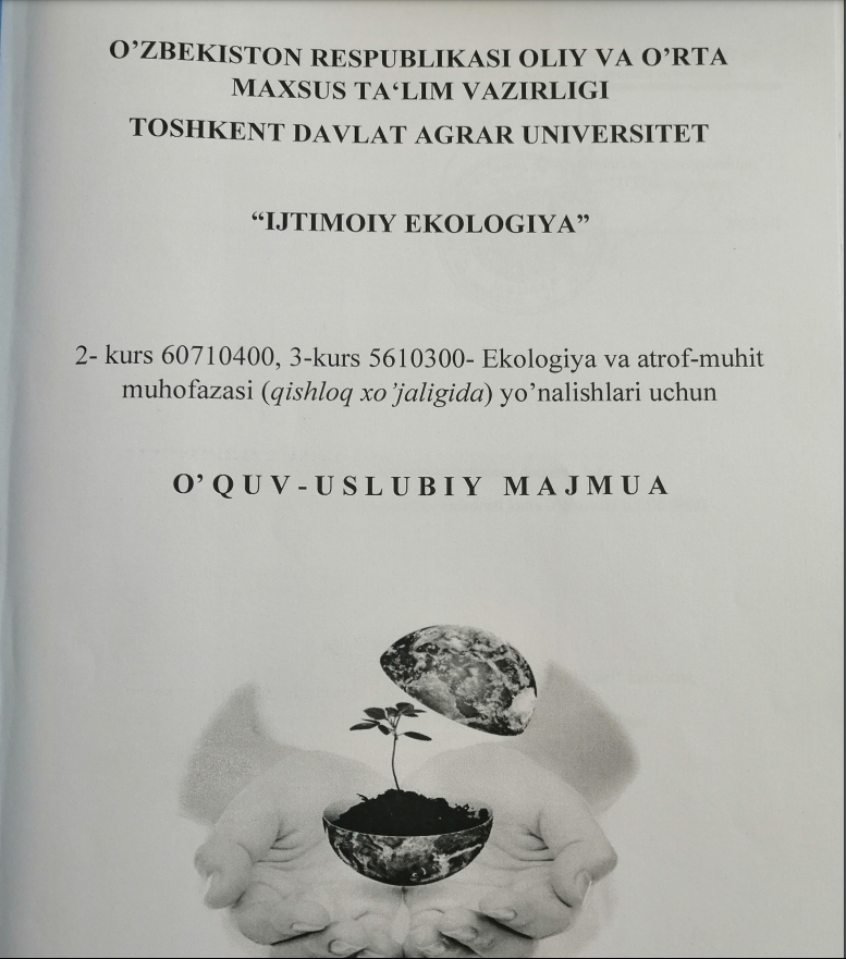 Ijtimoiy ekologiya fanidan o'quv-uslubiy majmua