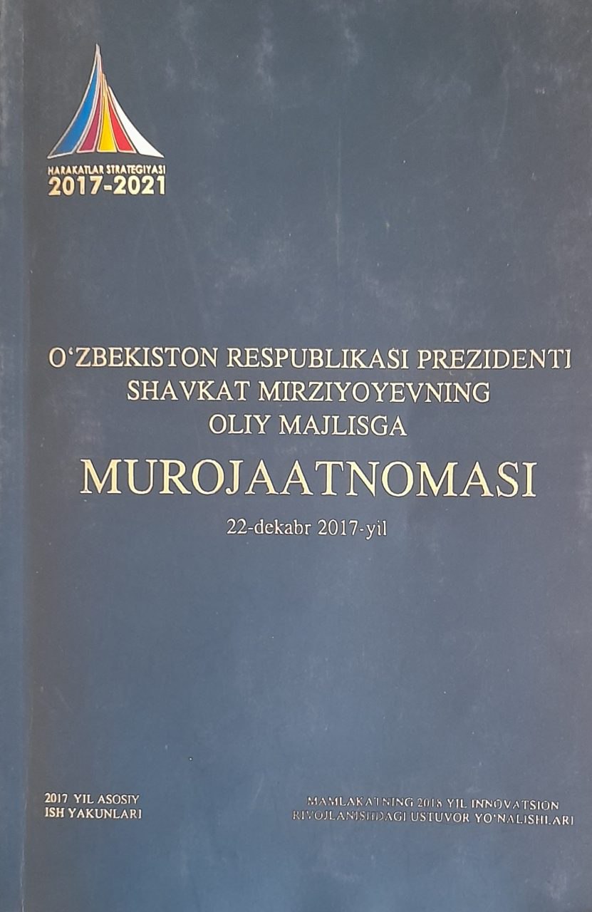 O`zbekiston Respublikasi Prezidenti Shavkat Mirziyoyevning Oliy Majlisga murojaatnomasi