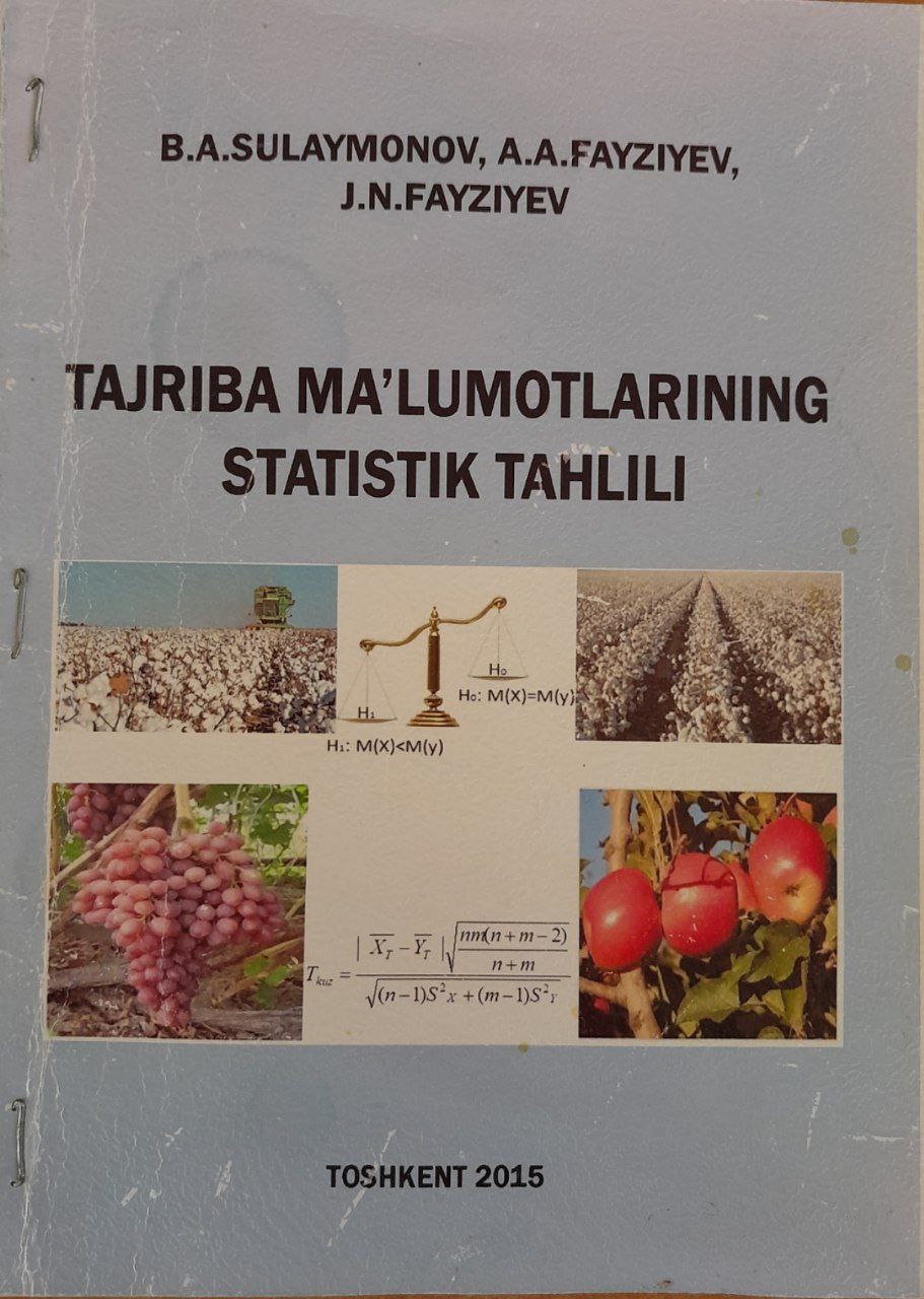 Tajriba ma`lumotlarining statistik tahlili