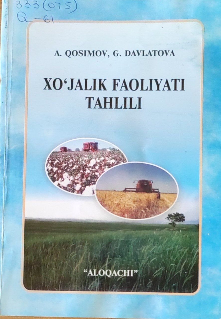 Xo`jalik faoliyati tahlili