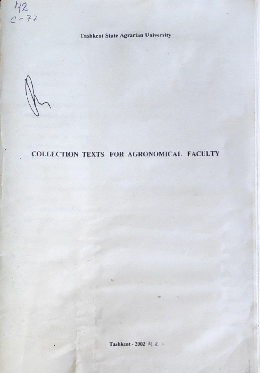 Collection texts for agronomical faculty