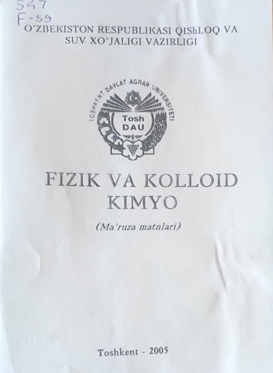 Fizik va kolloid kimyo