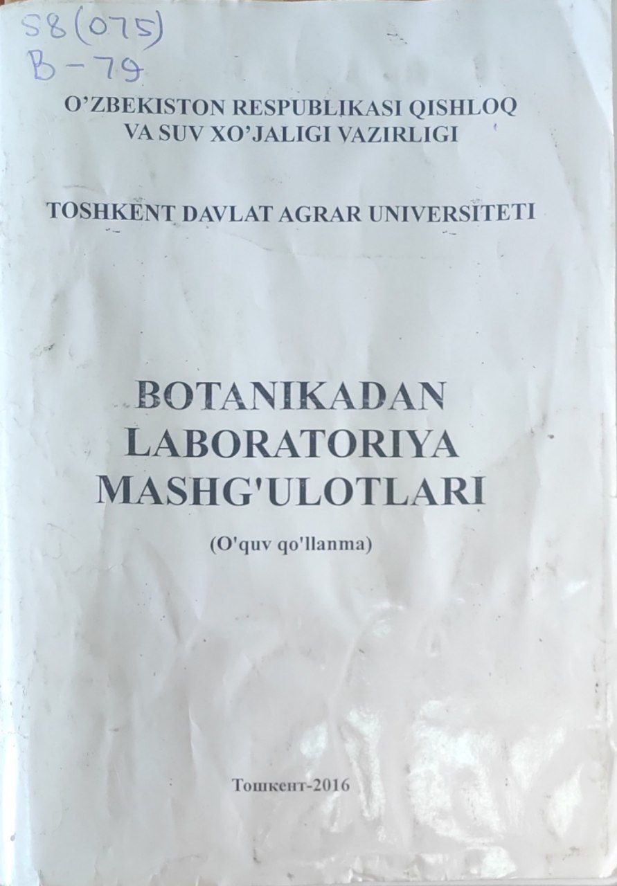 Botanikadan laboratoriya mashg`ulotlari