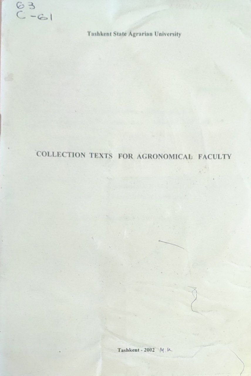 Collection texts for agronomical facultu