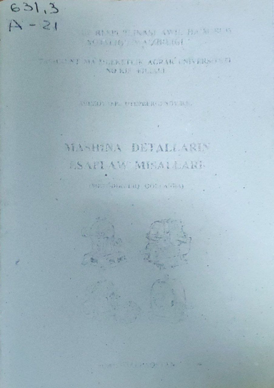 Mashina detallarin esaplaw misallariu