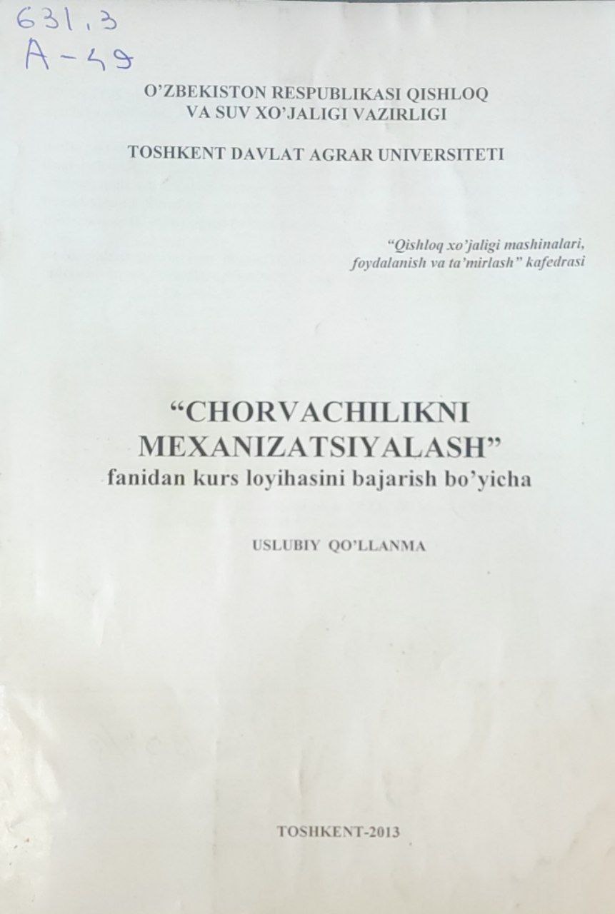 Chorvachilikni mexanizatsiyalash