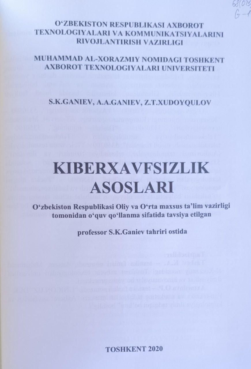 Kiberxavfsizlik asoslari