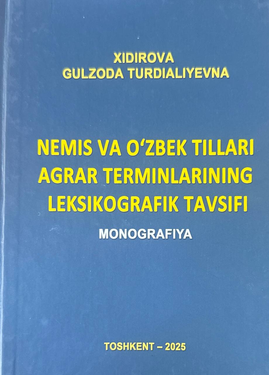 Nemis va o'zbek tillari agrar terminlarining leksikografik tavsifi