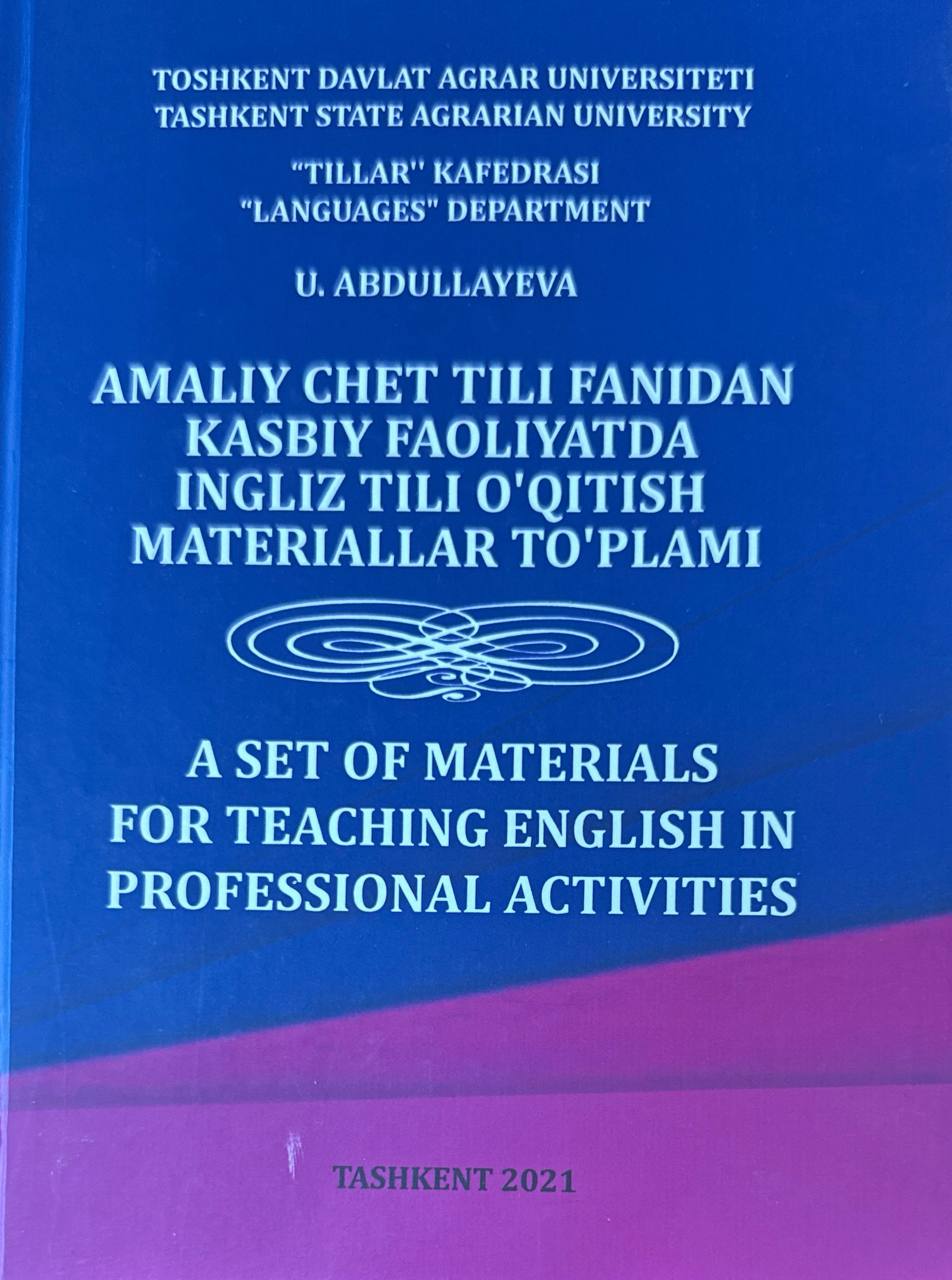 Amaliy chet tili fanidan kasbiy faoliyatda ingliz tili o'qitish materiallar to'plami